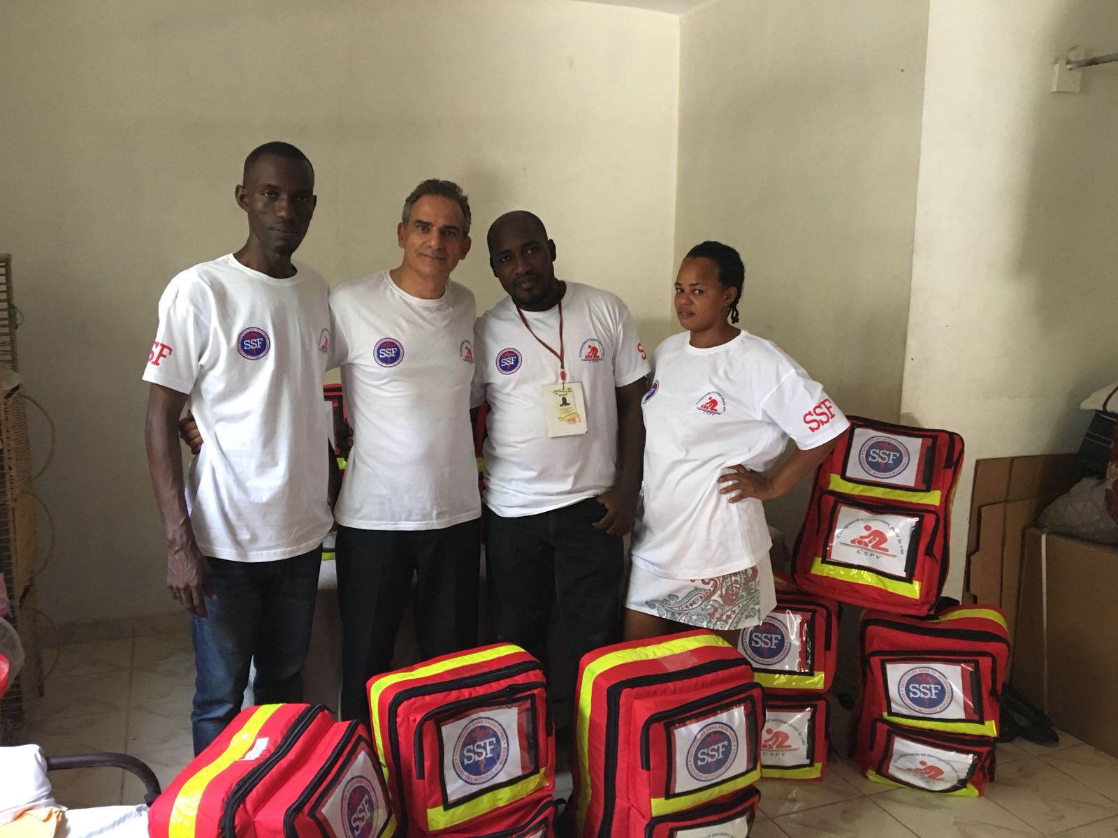 Staff CSPV et Fernand Cohen-Tannoudji, Port au Prince, le 08 Juillet 2018